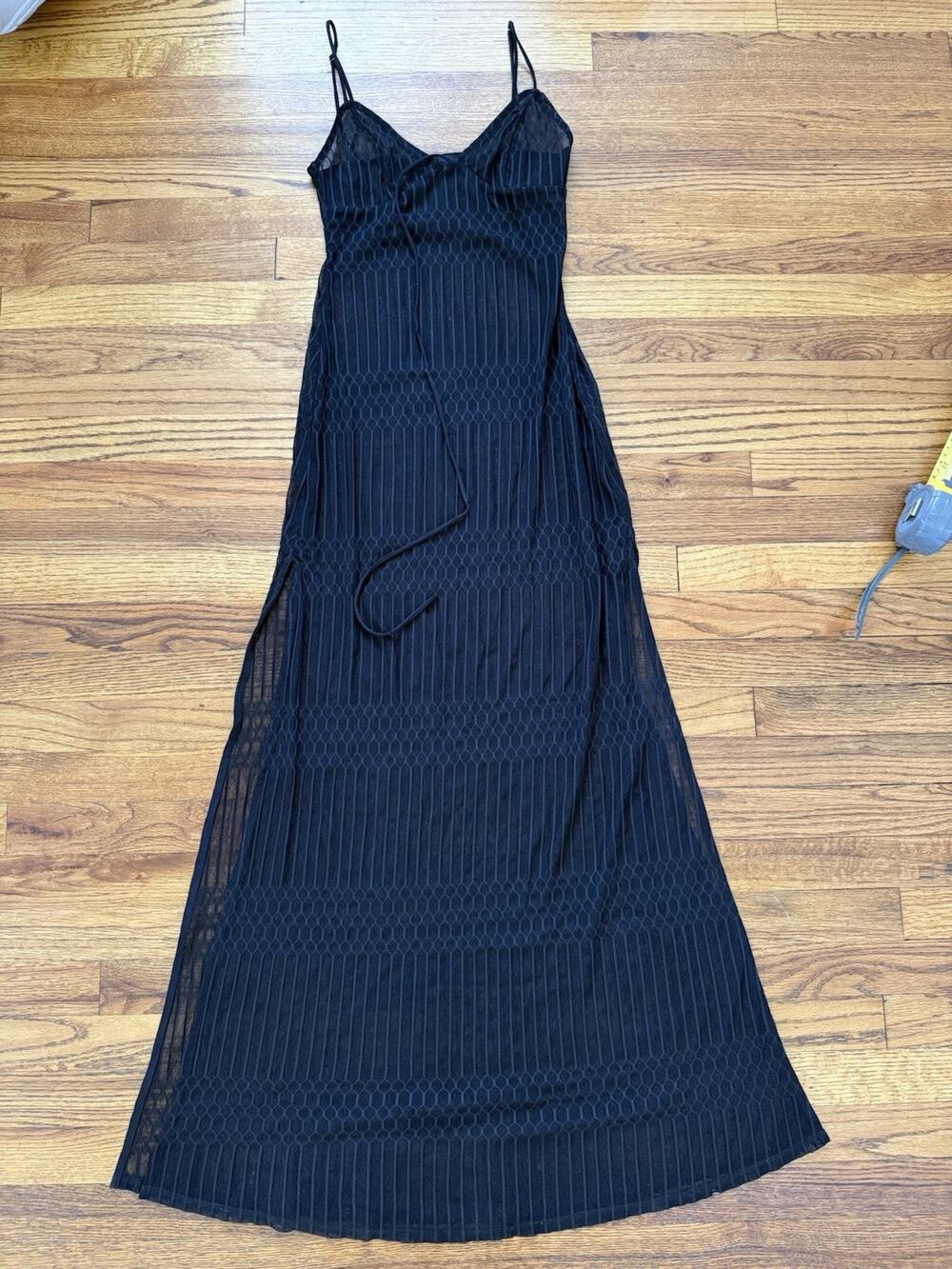 Michael Costello x REVOLVE Black Sheer Mesh Geometric Maxi Dress Cover Up XS